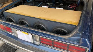 BLUE CHEVY  4 12S NEW AMPS AMP BOARD BATTERIES WIRING UNDERHOOD CLEAN UP [upl. by Eelegna188]