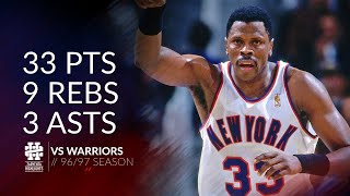 Patrick Ewing 33 pts 9 rebs 3 asts vs Warriors 9697 season [upl. by Ddarb698]