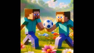 Steve joue au ballon minecraft animation steve shorts alex gaming football [upl. by Enitsrik]