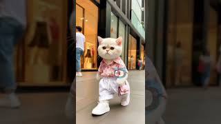 Cute Cat Walk😄😄 cat funnyanimal cuteanimals [upl. by Dyrraj]