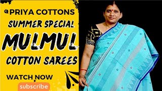 Summer Special Latest Mulmul Cotton Sarees Best for Daily use  Wholesale Store 99856 92476 [upl. by Alvina]