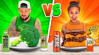 Green VS Orange Food Challenge [upl. by Docile499]