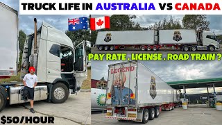 Trucking Life in Australia vs Canada 🇦🇺🇨🇦 Pay Rate  License  Punjabi Truck Driver  Truck Vlogs [upl. by Kersten]