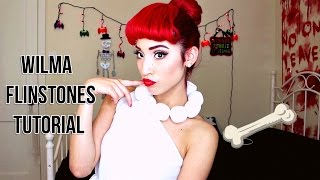 Wilma Flinstones Halloween Makeup amp Hair Tutorial [upl. by Jorin547]