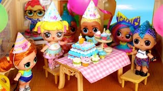 LOL Surprise Birthday Party for Baby Goldie Doll  Barbie Lol Family [upl. by Neilson723]