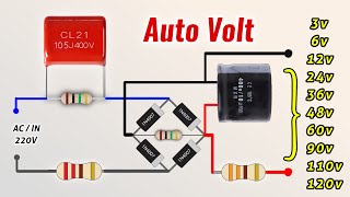 Auto volt convert 220v ac to 3v6v12v24v36v48v68v98v110v120v DC Led driver [upl. by Inot975]