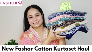 New Fashor Kurtaset Haul  Cotton Kurtaset For CollegeOffice wear  Stylingtipswithvagisha fashor [upl. by Anelah]