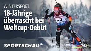 Biathlon Julia Tannheimer debütiert erfolgreich in Ruhpolding  Sportschau [upl. by Inkster]