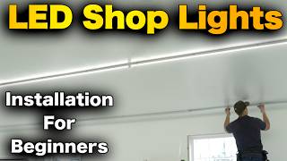 How To Install LED Shop Lights On Ceiling In A Garage  Barrina LEDS [upl. by Mera684]