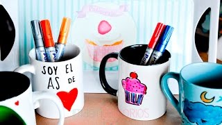 DECORAR TAZAS DE CERÁMICA CON ROTULADORES [upl. by Meehan976]