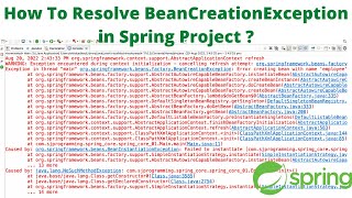 Beancreationexception spring How to resolve BeanCreationException in Spring Project [upl. by Travers589]