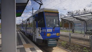 Poland Szczecin tram 2 ride form Hangarowa to Niemcewicza [upl. by Magdau637]