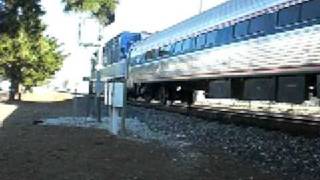 amtrak 799 departs oxnard station with lots of horn [upl. by Elohcan114]