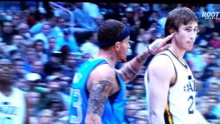 Delonte West Technical Foul vs Jazz  Pokes Gordon Hayward in the Ear [upl. by Nosirb]