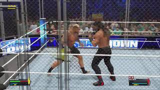 Roman Reigns destroyed his cousin in Steel Cage Match Solo Sikoa vs Roman Reigns Championship Title [upl. by Sutton]