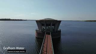 Grafham Water Explored Aerial Drone Footage of Aeration Tower Solar Panels and Catamaran [upl. by Shaine675]