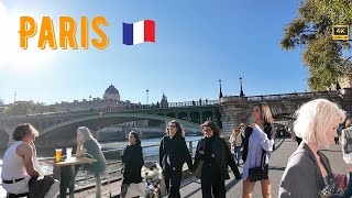 🇫🇷 Paris Autumn Walk  A sunny walk au bord de la seine Paris Walk 4K [upl. by Niltak219]