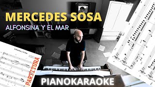 Mercedes Sosa  Alfonsina y el mar Partitura  Pianokaraoke [upl. by Aisat769]