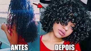 COMO CORTAR CABELO CACHEADO EM CASA [upl. by Romaine]