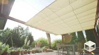 SlideCanopy  Retractable awning Pergola canopy Roof system Patio covers Slide on cable canopy [upl. by Melar]