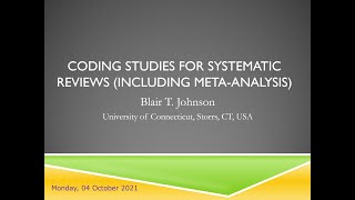 Coding Studies for Systematic Reviews and MetaAnalysis [upl. by Leena202]