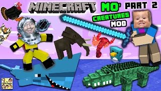 AQUARIUM ATTACK MO CREATURES MOD Showcase 2 LAND CREATURES CRAZYNESS FGTEEV Minecraft [upl. by Tsiuqram]