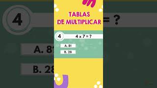 Test Tablas de Multiplicar para niños IdeasQueVuelan shorts [upl. by Yanej338]