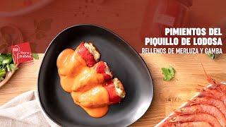 Pimientos del Piquillo de Lodosa rellenos de merluza y gamba  Receta Reyno Gourmet [upl. by Ydnat]