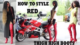 HOW TO STYLE  WEAR THIGH HIGH BOOTS  SHOES  THIGH HIGH BOOTS  inspiredbyvon [upl. by Hewie448]