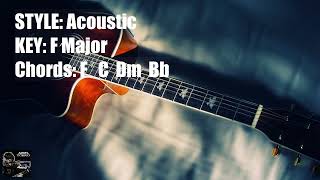 Acoustic Guitar Backing Track F major progression F  C  Dm  Bb s acoustic backingtrack Fmaj [upl. by Mathilda]