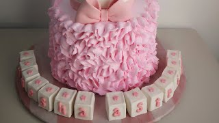 How to Make Ruffles on a Cake using Whipped CreamBoiled Icing  Buttercream [upl. by Gough]