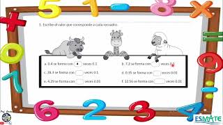 24 DECIMAS CENTESIMAS O MILESIMAS QUE FORMAN UN NUMERO DECIMAL 4º GRADO CUADERNILLO [upl. by Lidstone]