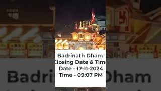 Badrinath Closing Date  shorts badrinath [upl. by Jon295]