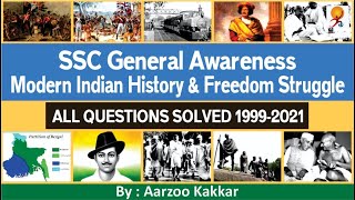 Modern Indian History all Previous Year SSC GK questions in one Video [upl. by Gavrilla]