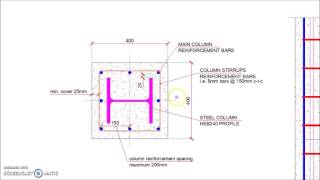 Reinforced Concrete Encased Steel Column Detail [upl. by Bergess650]