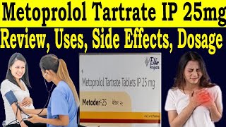 metoprolol tartrate 25 mg in hindi  Metoder tablets 25 mg  Uses Side Effects Dose pregnancy [upl. by Arrio]