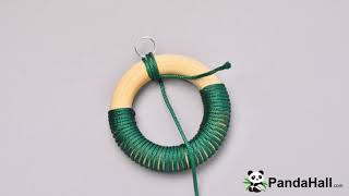 PandaHall DIY Handmade Wooden Hoop Weaving Earrings [upl. by Noid]