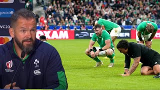 Andy Farrell reacts to Ireland defeat to All Blacks  Ireland RWC Press Conference [upl. by Aropizt]