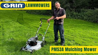 Need a mulching mower CHECK THIS OUT The Grin PM53A mulching mower with self clearing deck 🍃🌱 [upl. by Jaclyn]