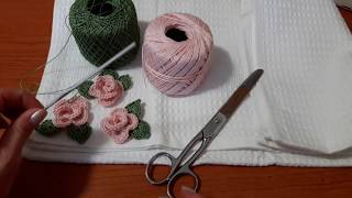 UNCINETTO FACILE ROSE CON FOGLIE TUTORIAL [upl. by Helban]