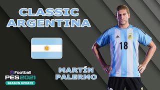 M PALERMO facestats Classic Argentina How to create in PES 2021 [upl. by Arammat678]