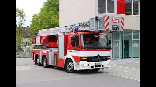 Drehleitervorführung FF Kronberg im Taunus Mercedes Benz KLF und DLK 2312 bei einer Schauübung [upl. by Cassilda]