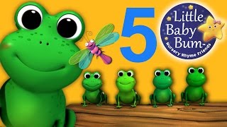 Five Little Speckled Frogs  Nursery Rhymes for Babies by LittleBabyBum  ABCs and 123s [upl. by Lorraine376]