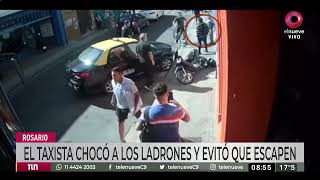 Taxista atropelló a motochorros que le habían robado el celular a una joven [upl. by Neff546]