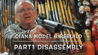 Diana model 6 pistol rebuild part 1 Disassembly [upl. by Nerrej]