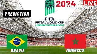 Brazil vs Morocco Live Stream FIFA FUTSAL World Cup 2024 Quarter Final Match Commentary Score [upl. by Konikow]