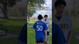 Dodgers Fans Bumps Into Padres Fans 😂 shorts kennychao dodgers padres mlb [upl. by Ayar]