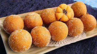 Korean chapssal doughnuts Sweet chewy doughnut balls filled with sweet red beans [upl. by Alyaj]