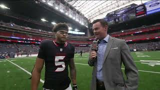 Jalen Pitre speaks to Drew Dougherty after the win over the Colts [upl. by Wolbrom642]