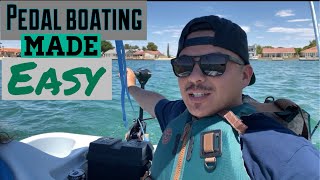 Pedal boating made easy with Trolling motor 30lb thrust [upl. by Demeyer]